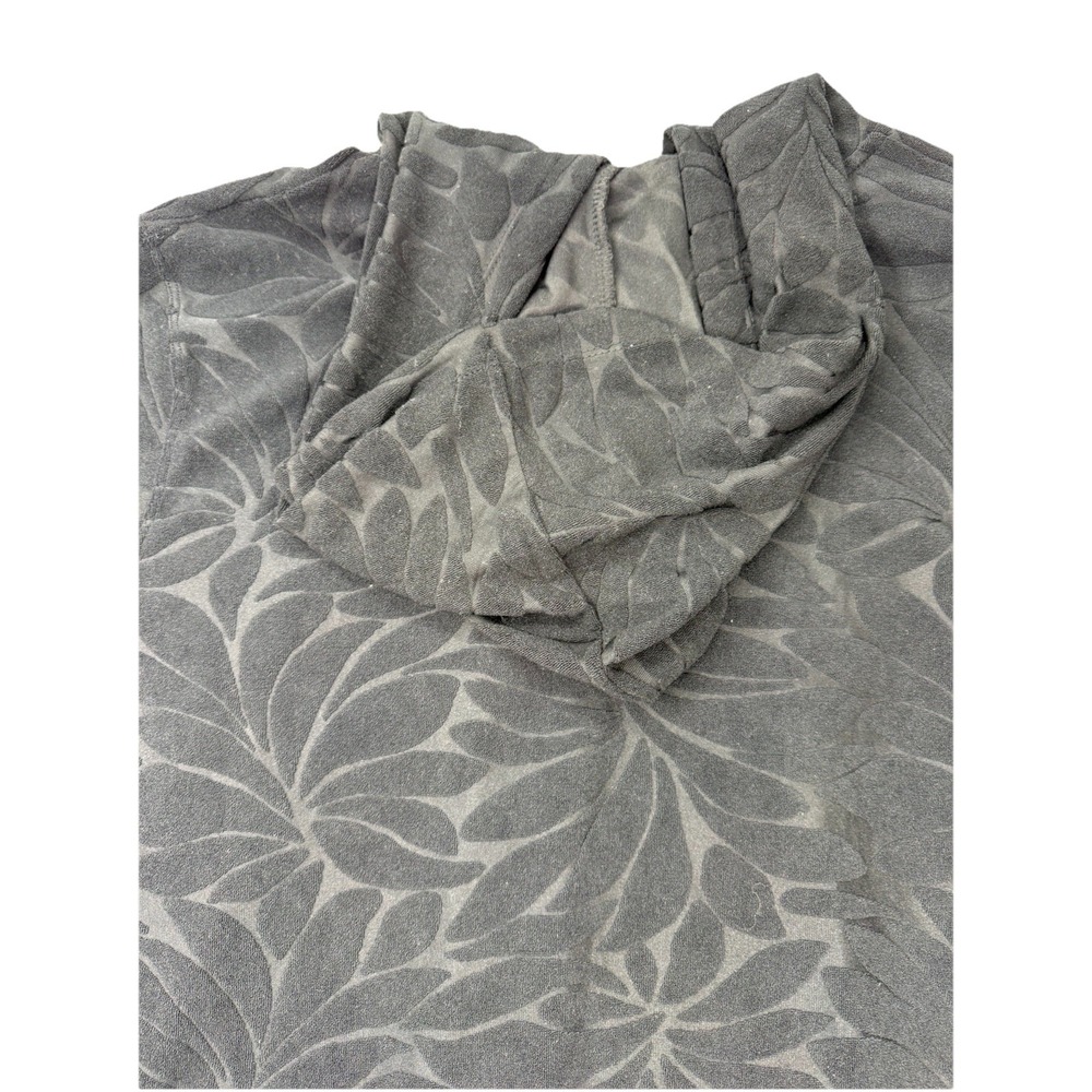 Cover 2 Cover Hooded Zip Swim Cover Up Dress Black Floral Terry Textured 22/24 - Picture 2 of 11